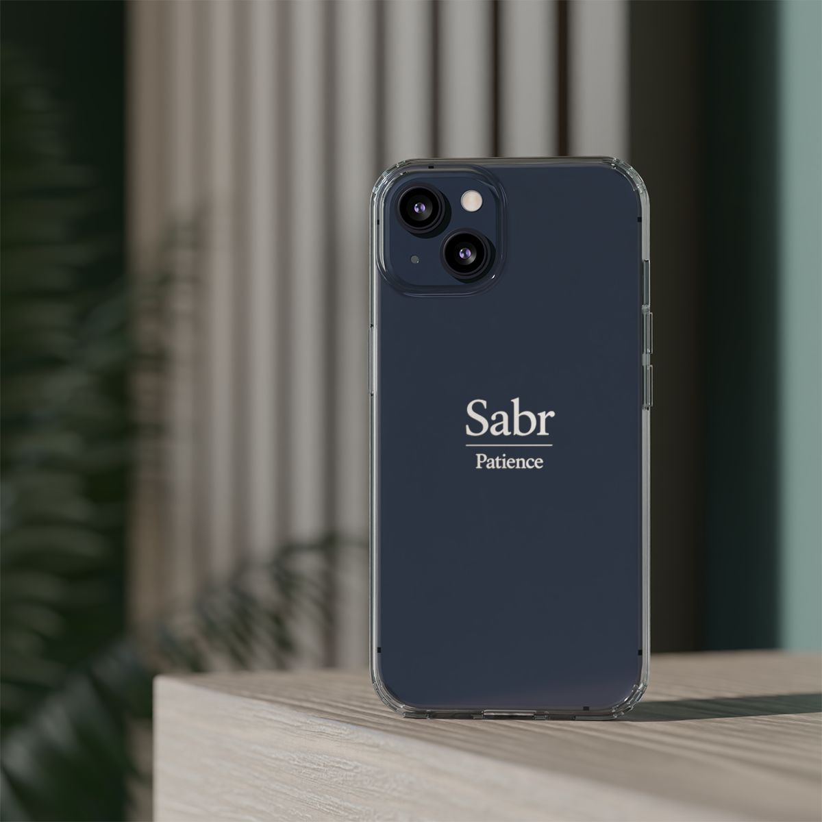 Phone Case - Clear Impact-Resistant with 'Sabr' Design, Motivational Gift