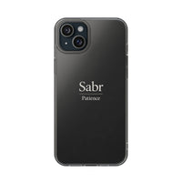 Phone Case - Clear Impact-Resistant with 'Sabr' Design, Motivational Gift