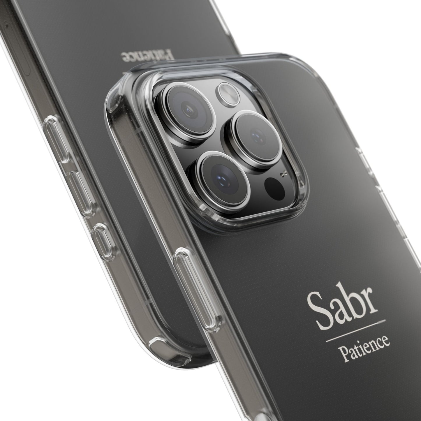 Phone Case - Clear Impact-Resistant with 'Sabr' Design, Motivational Gift