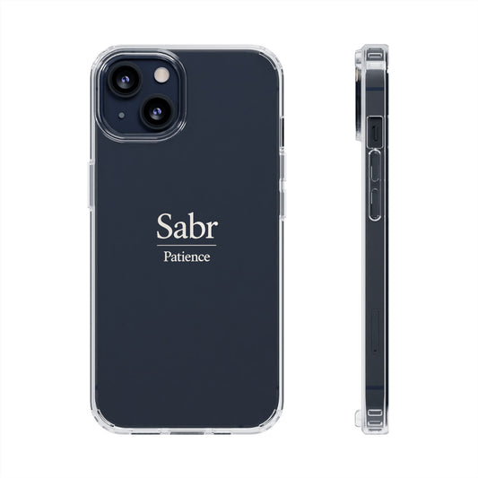 Phone Case - Clear Impact-Resistant with 'Sabr' Design, Motivational Gift