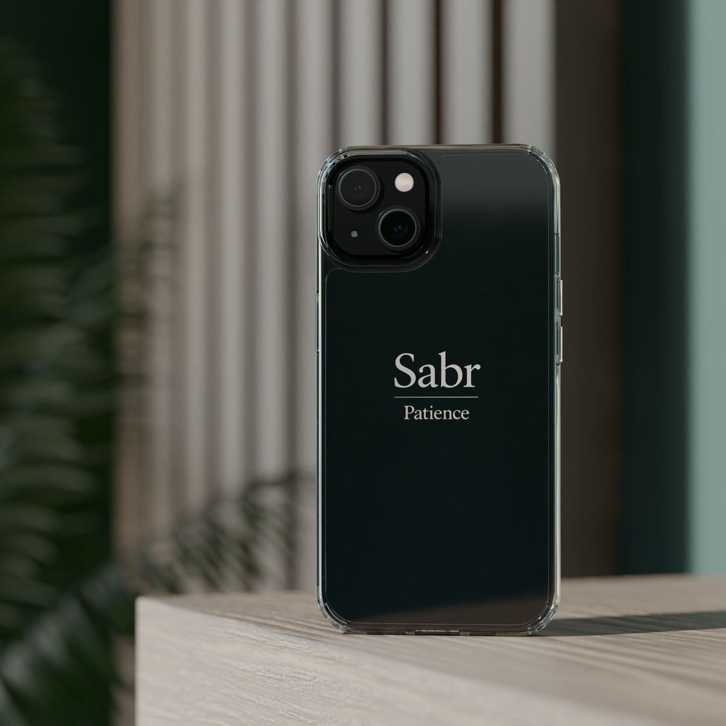 Phone Case - Clear Impact-Resistant with 'Sabr' Design, Motivational Gift