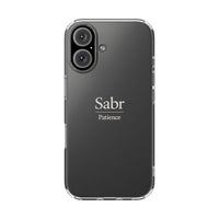 Phone Case - Clear Impact-Resistant with 'Sabr' Design, Motivational Gift