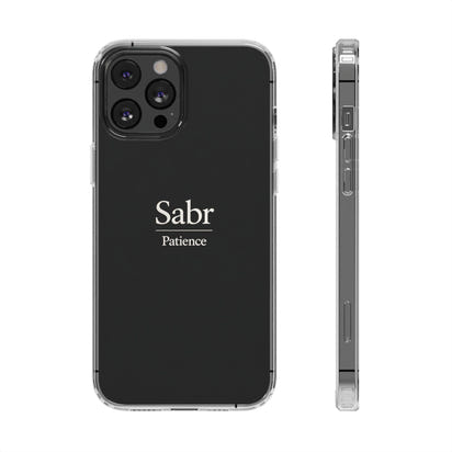 Phone Case - Clear Impact-Resistant with 'Sabr' Design, Motivational Gift