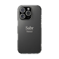 Phone Case - Clear Impact-Resistant with 'Sabr' Design, Motivational Gift