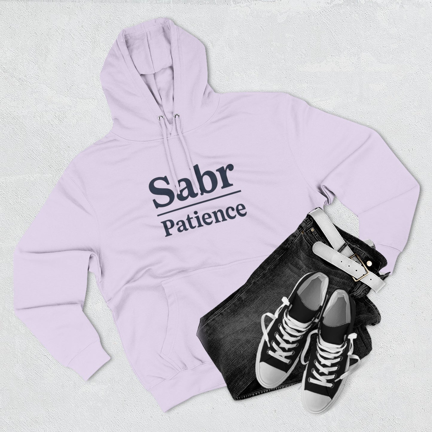 Sabr Fleece Hoodie - Trendy Comfort Apparel for mindfulness lovers