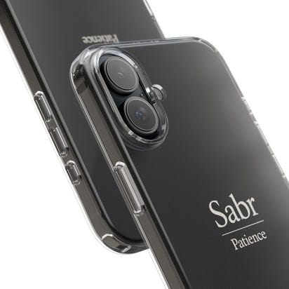 Phone Case - Clear Impact-Resistant with 'Sabr' Design, Motivational Gift