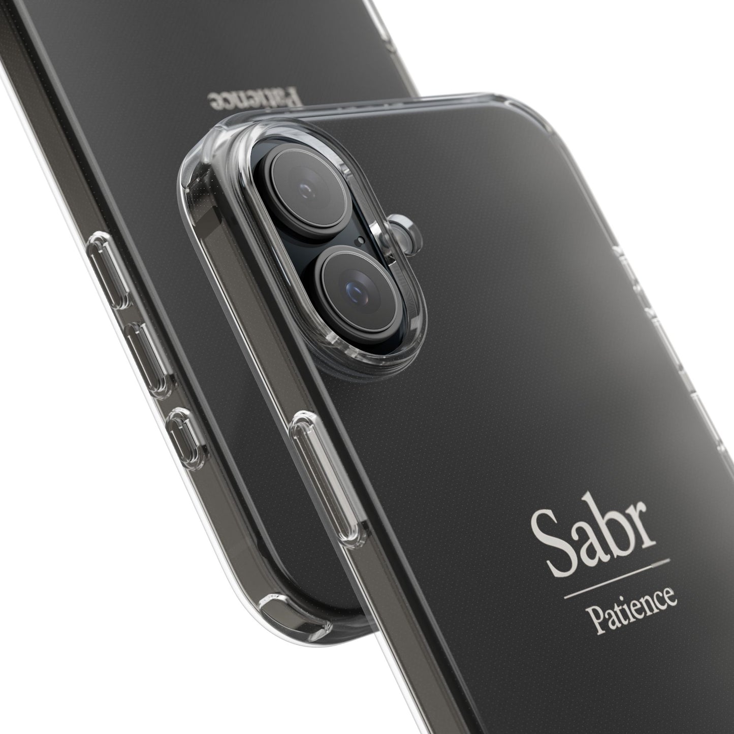 Phone Case - Clear Impact-Resistant with 'Sabr' Design, Motivational Gift