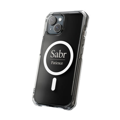 Clear Magnetic iPhone Case with 'Sabr Patience' Design