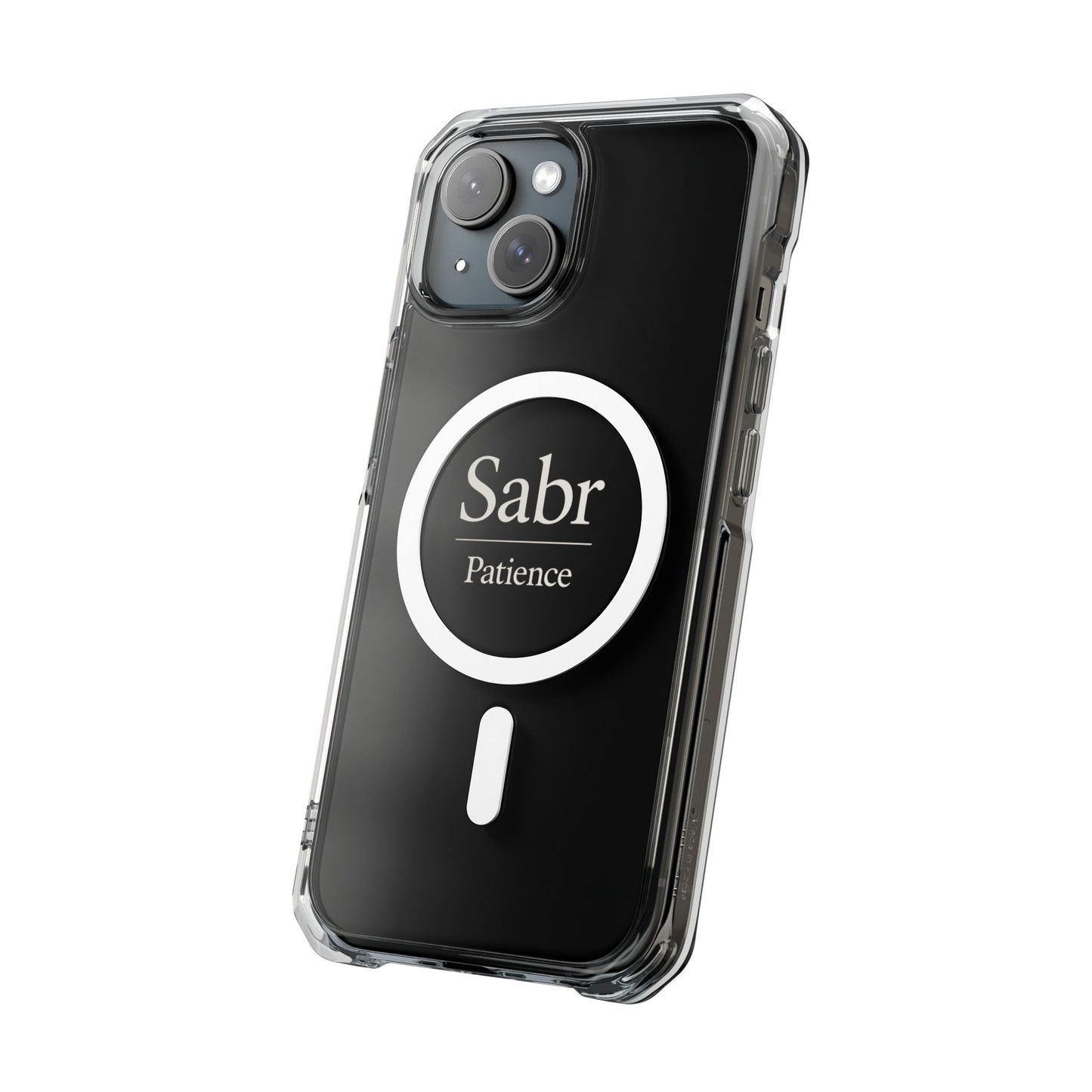 Clear Magnetic iPhone Case with 'Sabr Patience' Design