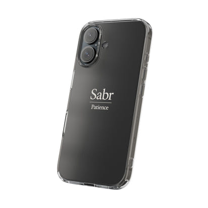 Phone Case - Clear Impact-Resistant with 'Sabr' Design, Motivational Gift