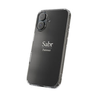 Phone Case - Clear Impact-Resistant with 'Sabr' Design, Motivational Gift