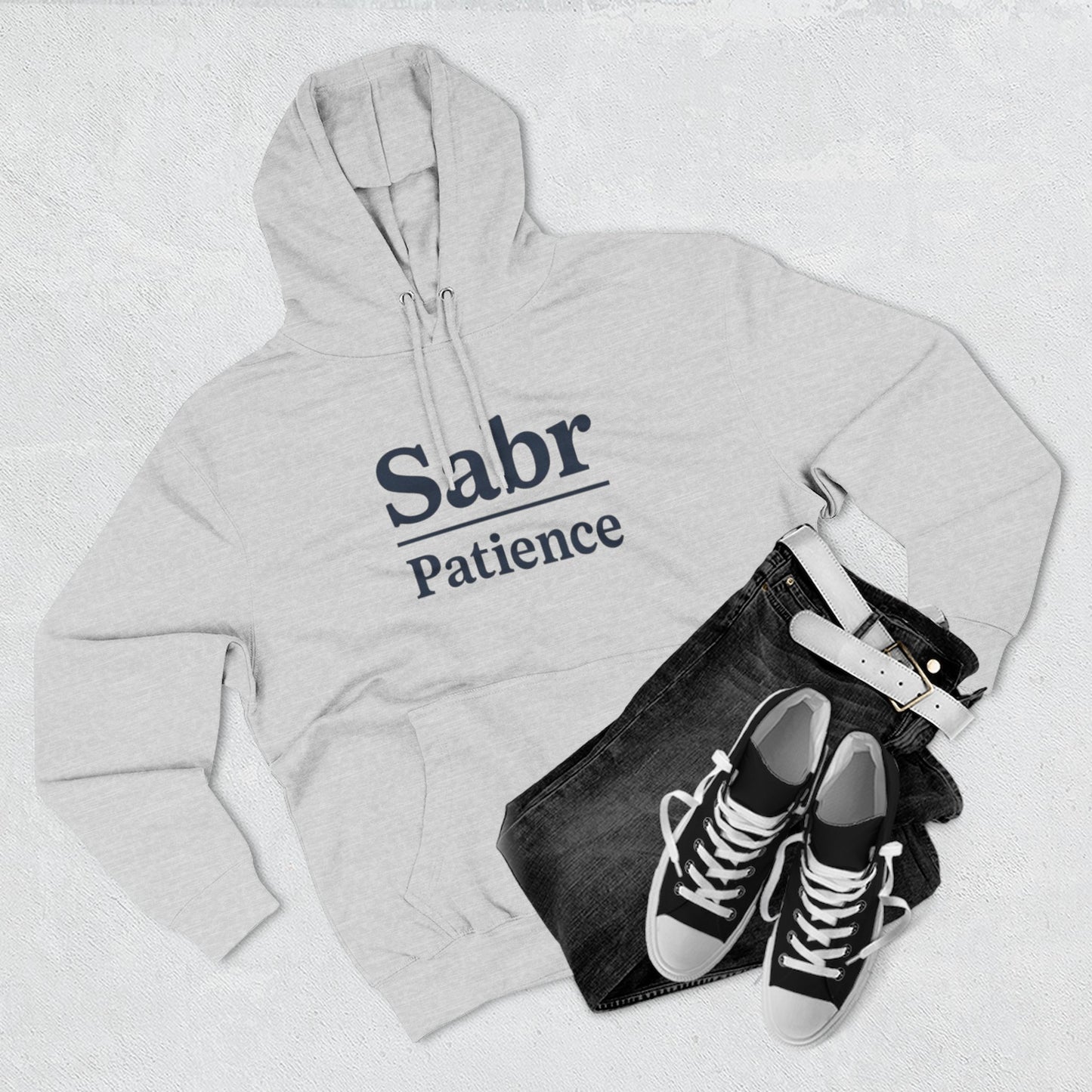 Sabr Fleece Hoodie - Trendy Comfort Apparel for mindfulness lovers