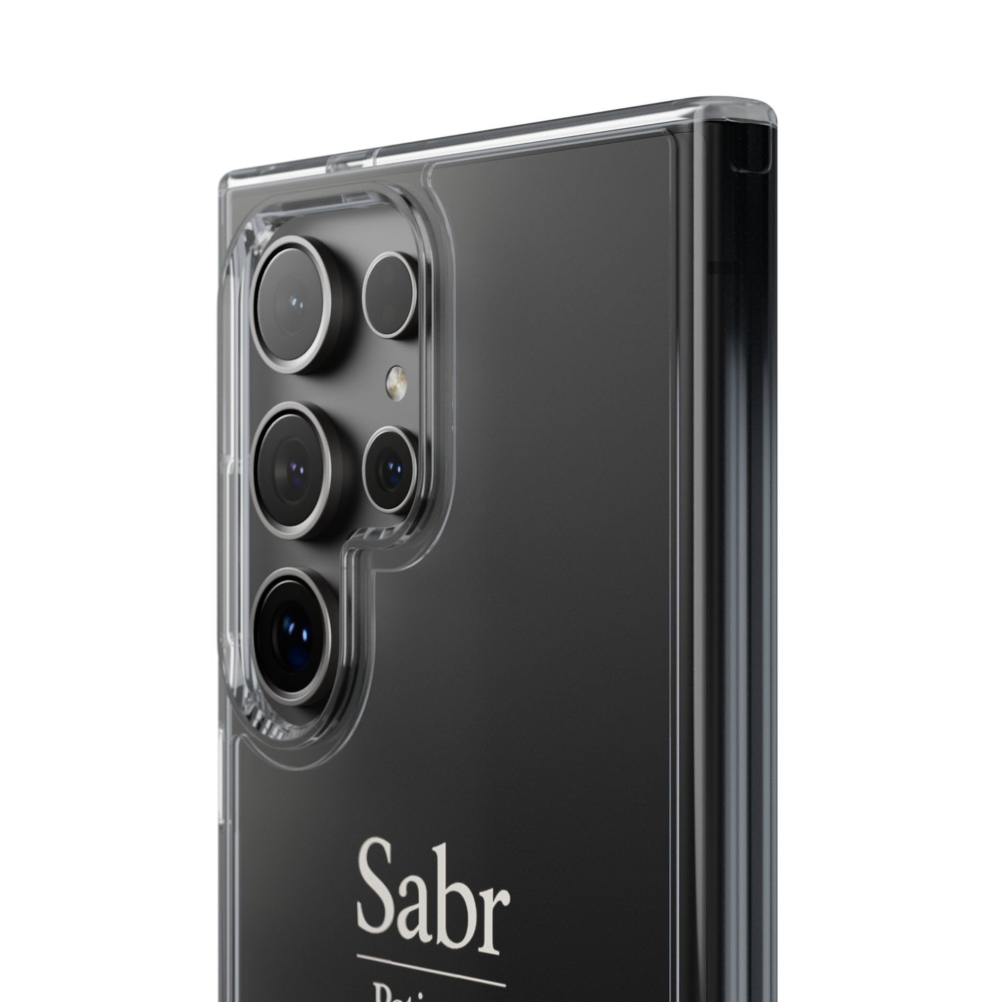 Phone Case - Clear Impact-Resistant with 'Sabr' Design, Motivational Gift