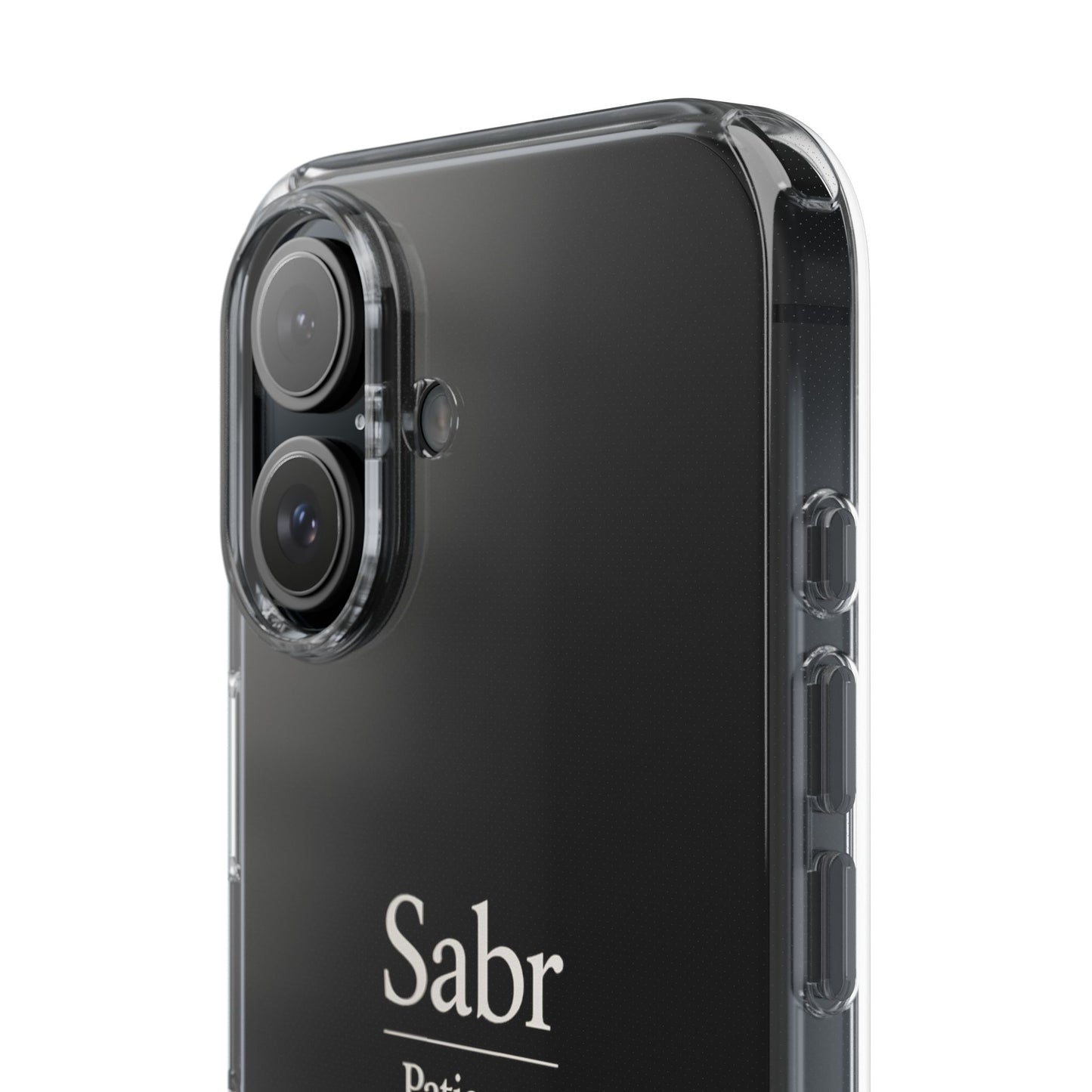 Phone Case - Clear Impact-Resistant with 'Sabr' Design, Motivational Gift