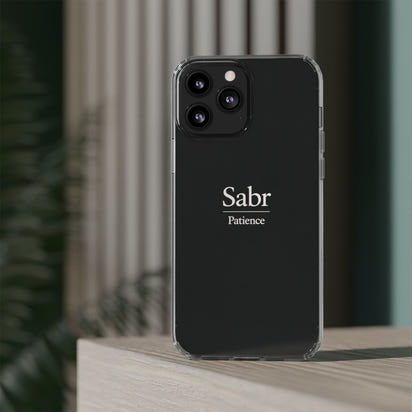 Phone Case - Clear Impact-Resistant with 'Sabr' Design, Motivational Gift