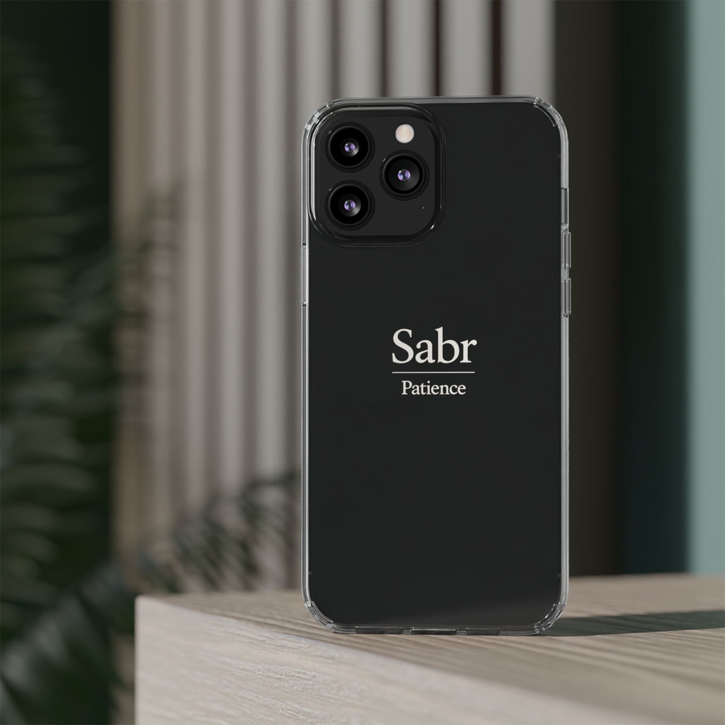 Phone Case - Clear Impact-Resistant with 'Sabr' Design, Motivational Gift