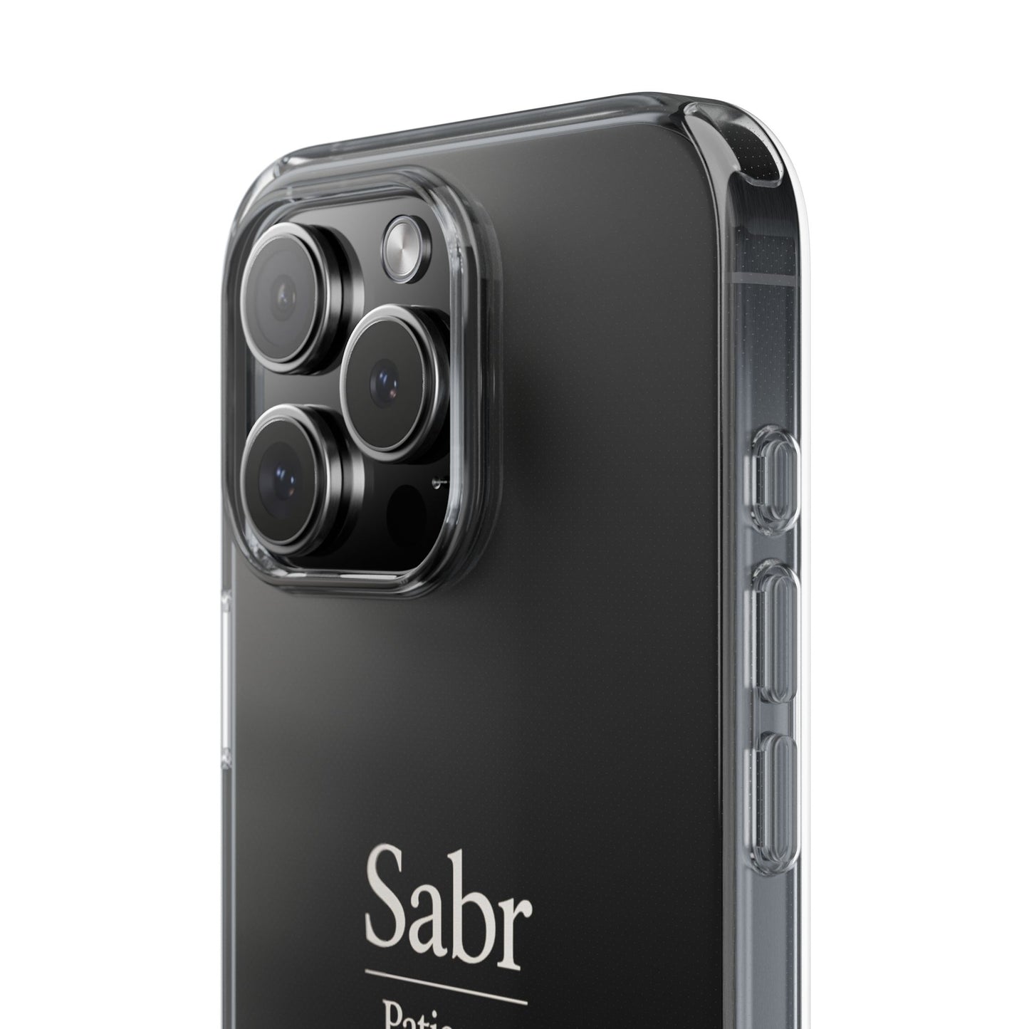 Phone Case - Clear Impact-Resistant with 'Sabr' Design, Motivational Gift