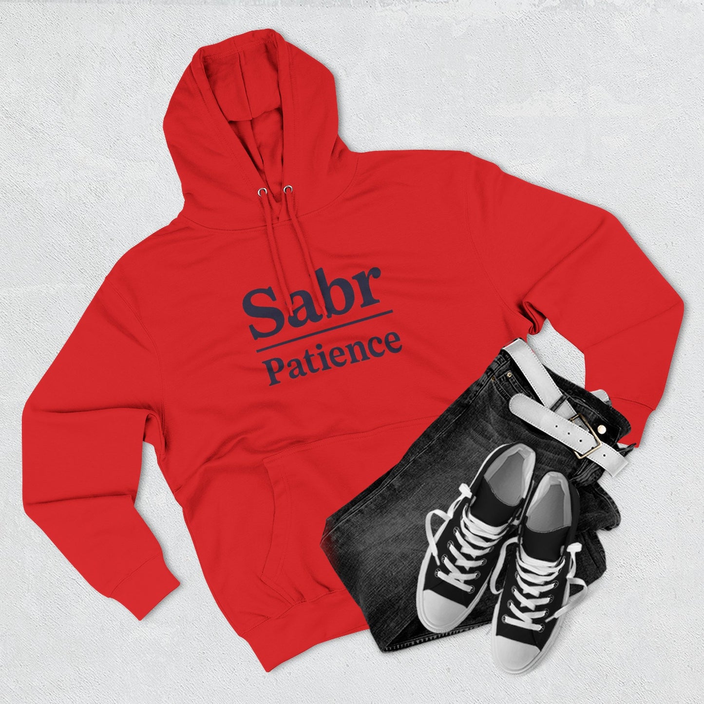 Sabr Fleece Hoodie - Trendy Comfort Apparel for mindfulness lovers