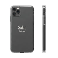 Phone Case - Clear Impact-Resistant with 'Sabr' Design, Motivational Gift