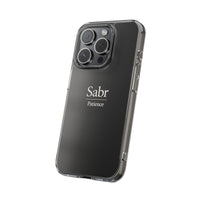 Phone Case - Clear Impact-Resistant with 'Sabr' Design, Motivational Gift