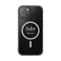 Clear Magnetic iPhone Case with 'Sabr Patience' Design