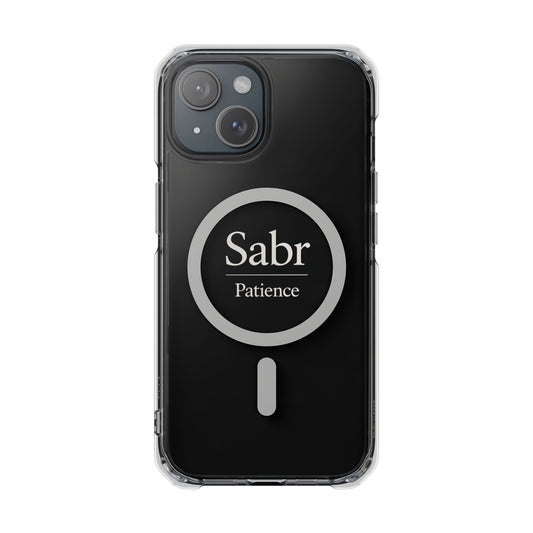 Clear Magnetic iPhone Case with 'Sabr Patience' Design
