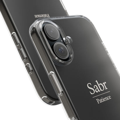 Phone Case - Clear Impact-Resistant with 'Sabr' Design, Motivational Gift