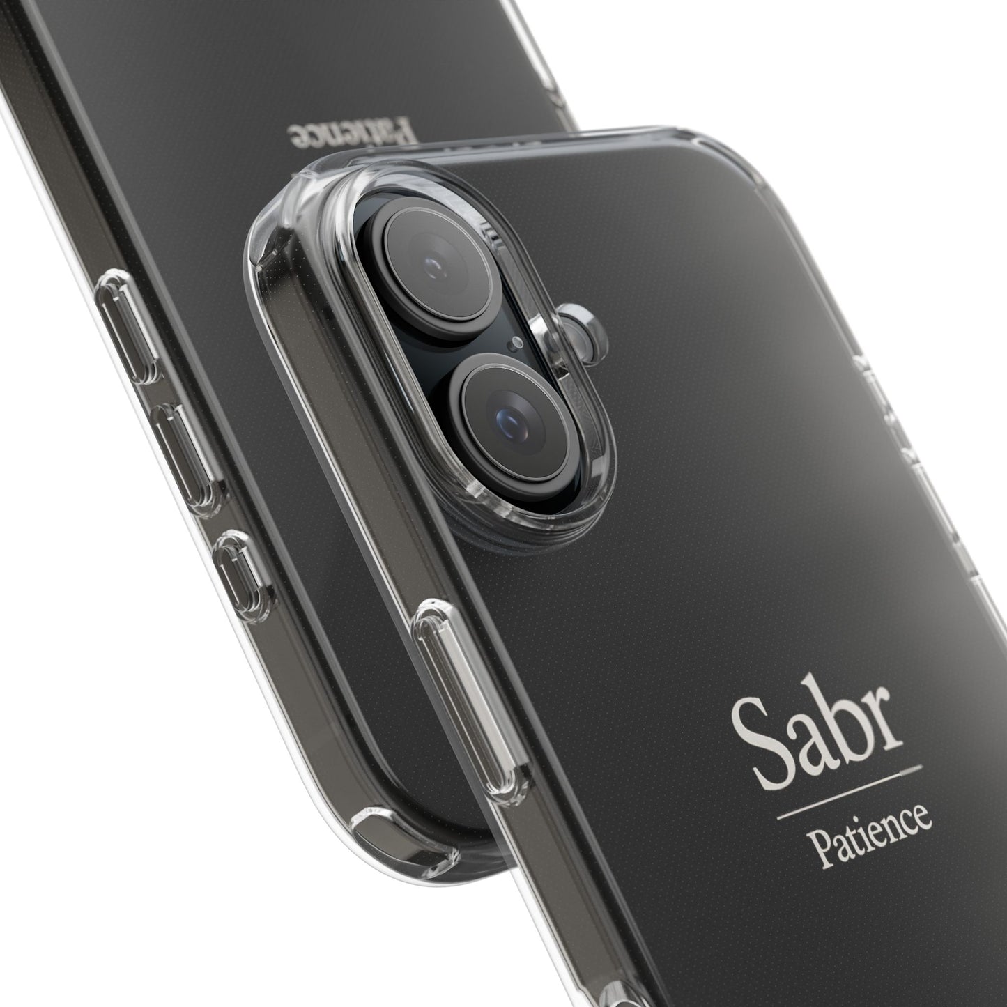 Phone Case - Clear Impact-Resistant with 'Sabr' Design, Motivational Gift