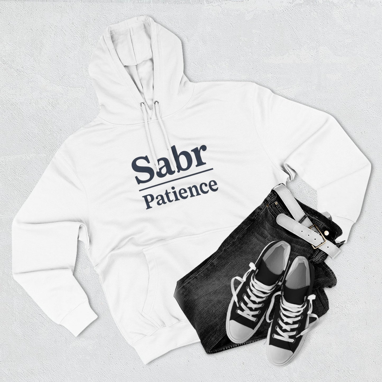 Sabr Fleece Hoodie - Trendy Comfort Apparel for mindfulness lovers