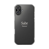 Phone Case - Clear Impact-Resistant with 'Sabr' Design, Motivational Gift