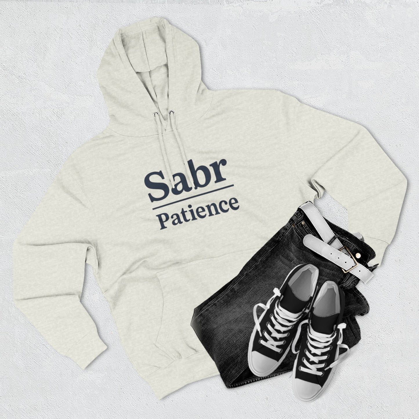 Sabr Fleece Hoodie - Trendy Comfort Apparel for mindfulness lovers