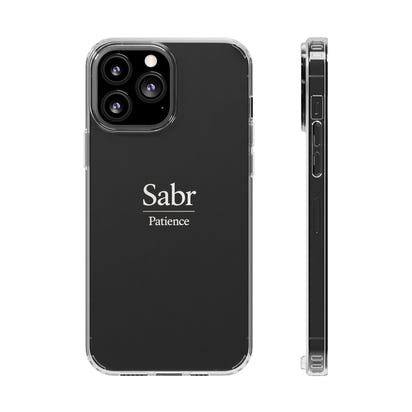 Phone Case - Clear Impact-Resistant with 'Sabr' Design, Motivational Gift
